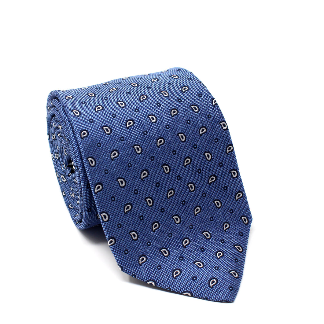 Blue Paisley Dot Tie